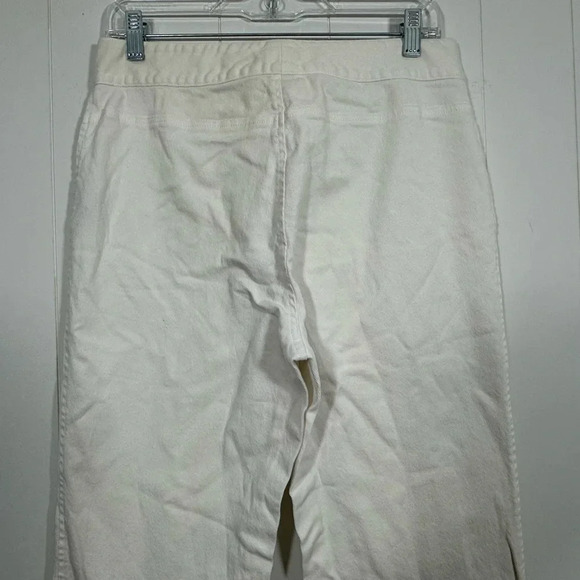 Lauren Jeans Co. White Cotton Stretch Jeans pants SZ 8 Buckle Accent - Picture 7 of 16